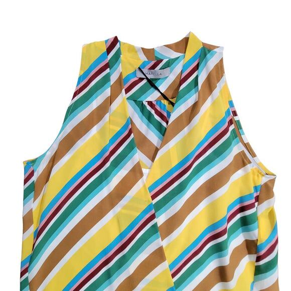 MARELLA Sleeveless CusCus Silk Blend Blouse Womens 8 NWT Career Sophisticated - Picture 7 of 12